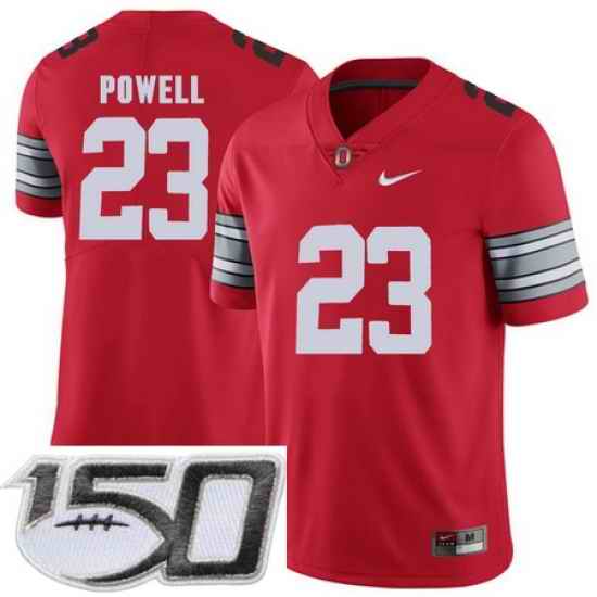 Ohio State Buckeyes 23 Tyvis Powell Red 2018 Spring Game College Football Limited Stitched 150th Anniversary Patch Jersey